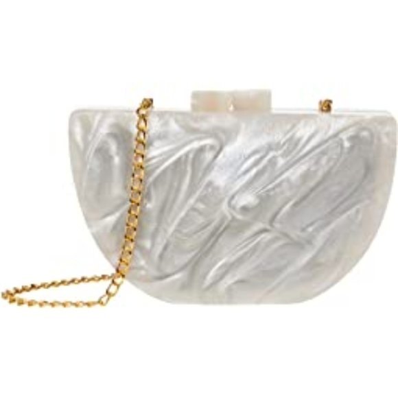 Pearl Lulu Half Moon Crossbody Clutch Bag (NWT) - Picture 1 of 4